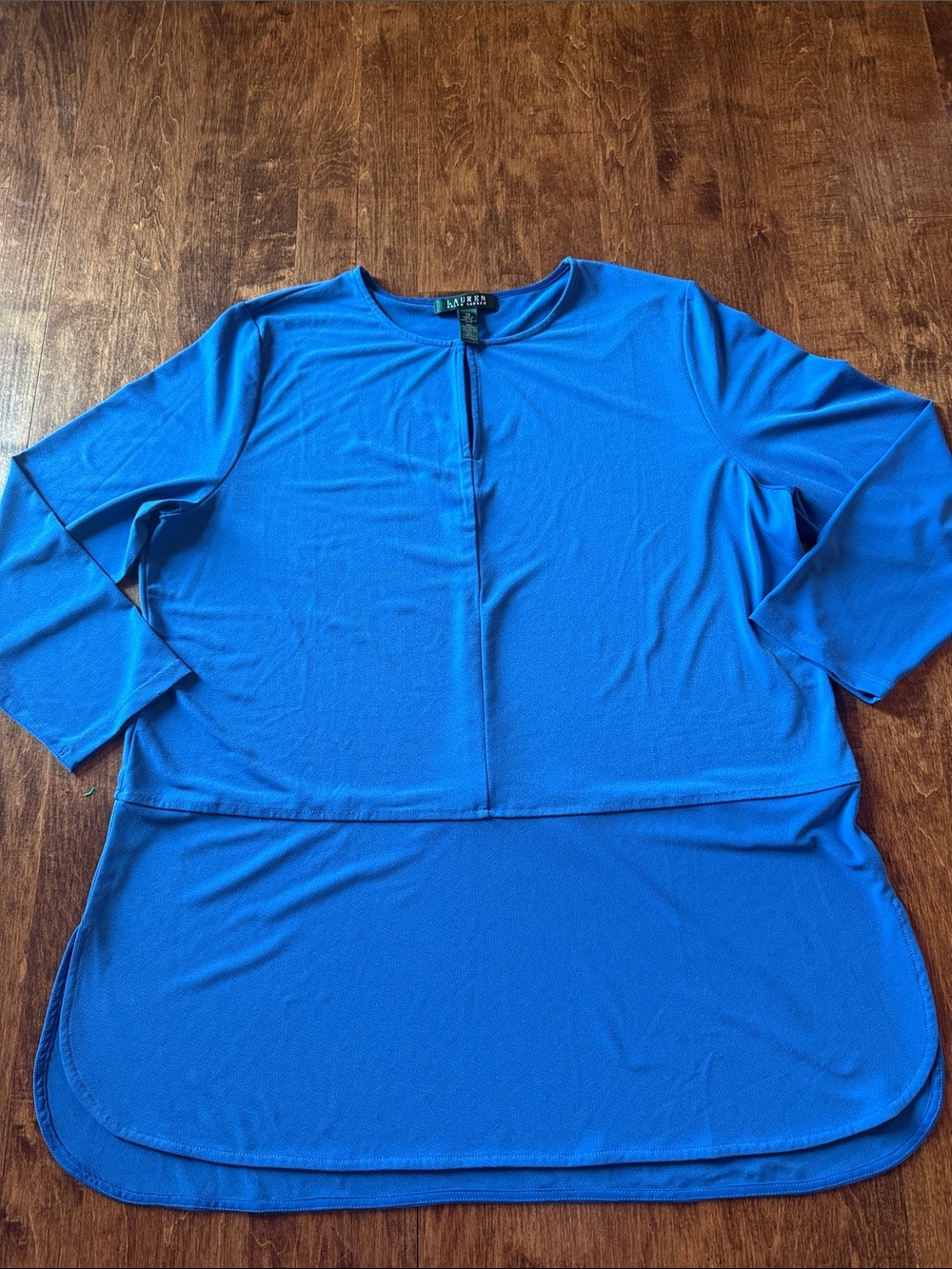 Ralph Lauren Blue Tunic Top with Front Slit